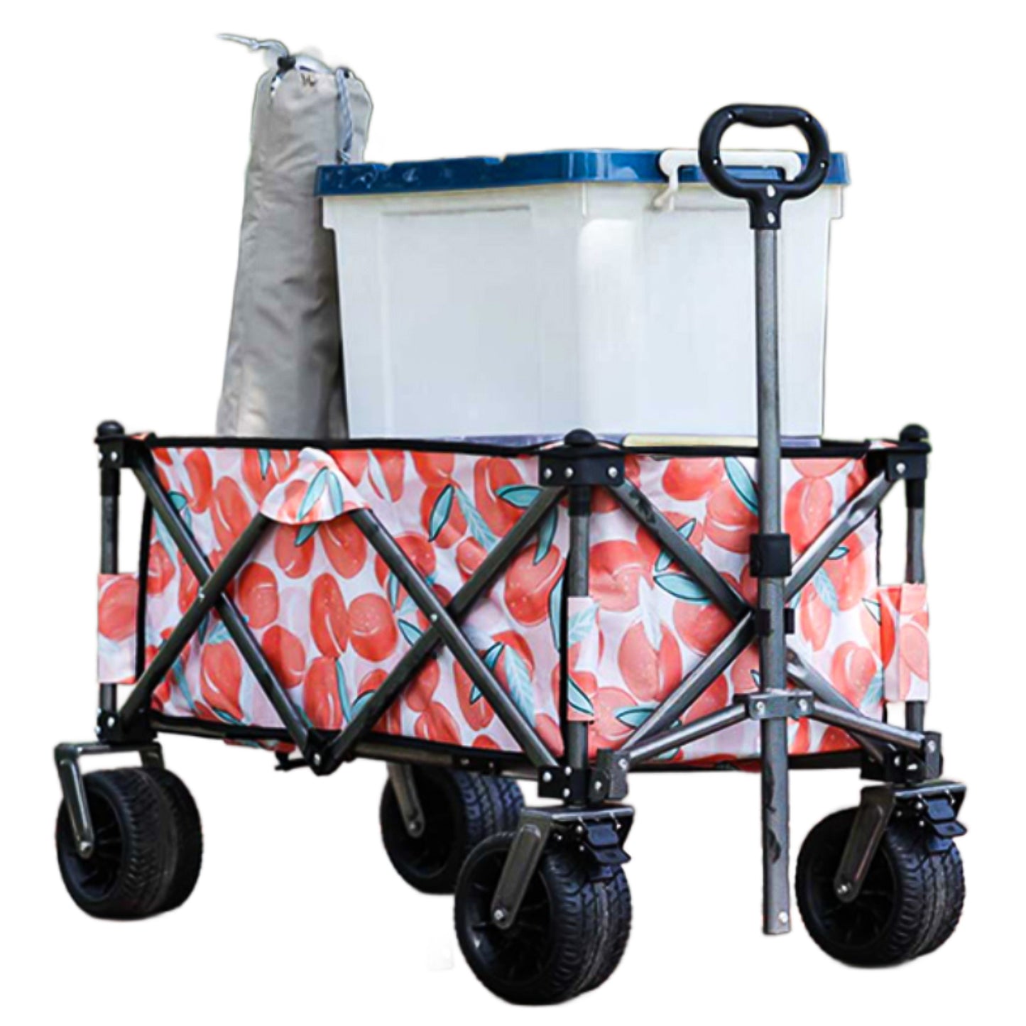 Utility Park Garden Cart Tool Customized Color Folding Camping Trolley Outdoor Picnic Beach Wagon, Pink