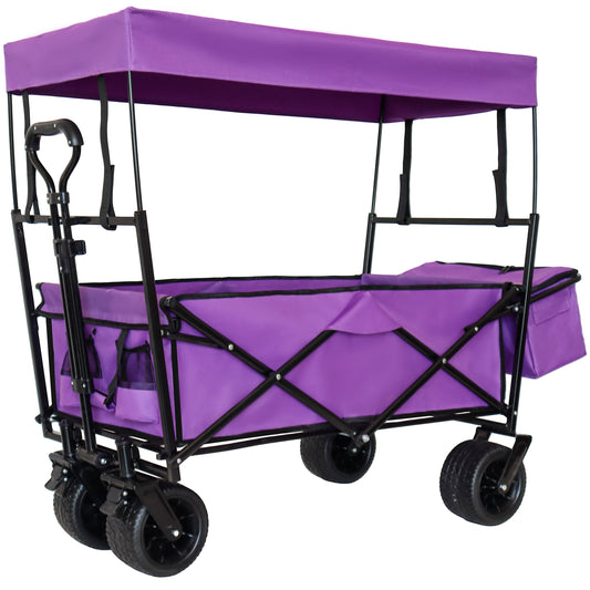 Area Rug: 480Lbs Collapsible Wagon with Canopy,Wagon Stroller with 7' All-Terrain Wheels, Lightweight Foldable Wagon, Large Capacity for Camping, Shopping, Sports, and Garden Use, purple by Streamdale Furniture