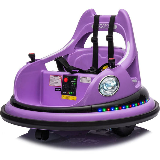 12V ride on bumper car for kids,electric car for kids,1.5-5 Years Old,W/Remote Control, LED Lights, Bluetooth & 360 Degree Spin, Vehicle body with anti-collision padding Five-point Safety Belt,2wd