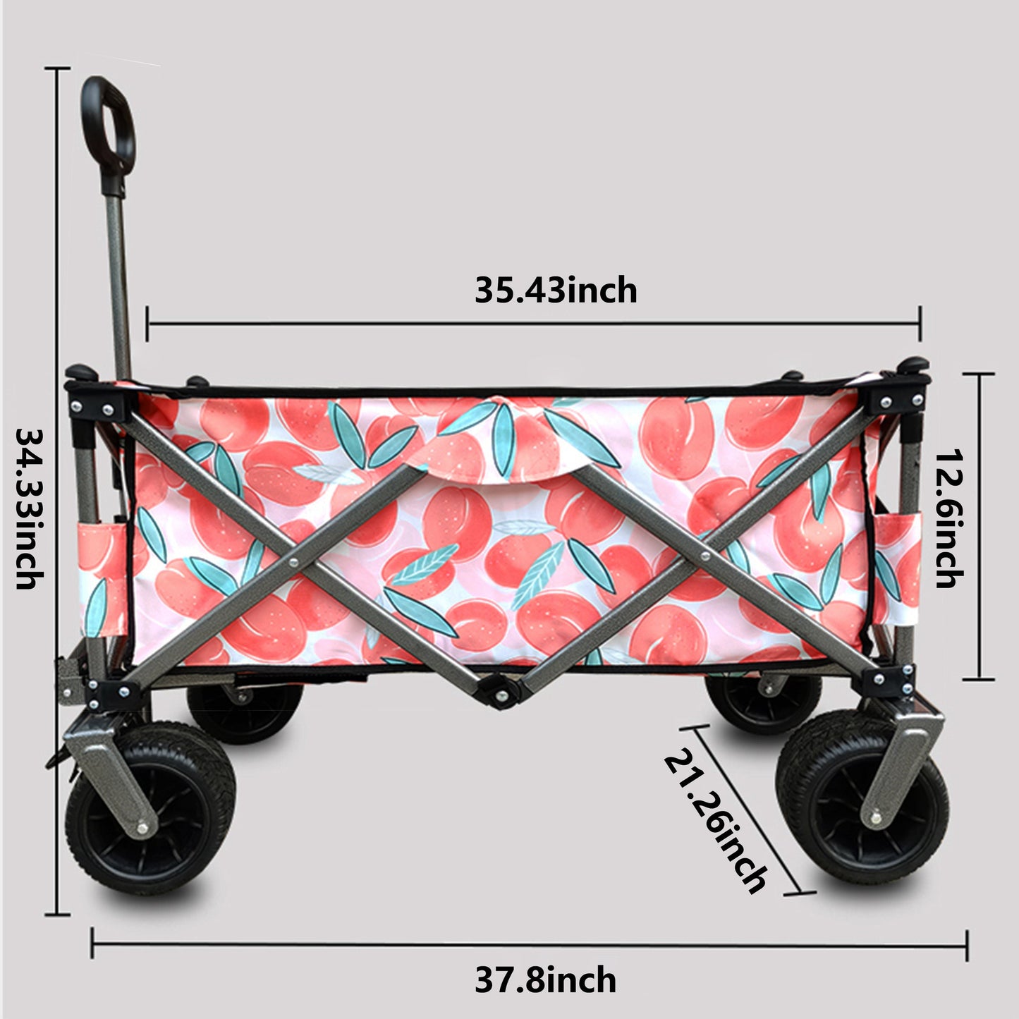 Utility Park Garden Cart Tool Customized Color Folding Camping Trolley Outdoor Picnic Beach Wagon, Pink