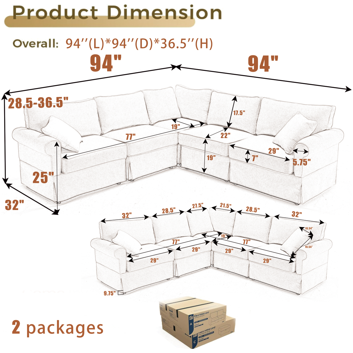 [NEW ARRIVED] [VIDEO PROVIDED]   Modular Sectional Sofa Set,Convertible L Shaped Couch ,5 Seat,Reversible Sectional Sofa Couch,Upholstered,Corner Sofa,Rolled Arms,Soft Linen Fabric,  Beige