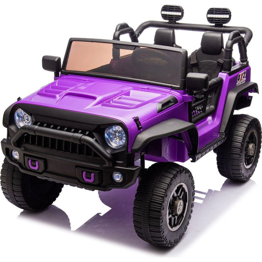 24V Two-Seater Kids Ride On Truck Car W/Parents Control,200wx2,Seat width 20.28in,Four-wheel Suspension,LED Lights,Music,MP3,Bluetooth,Two independent seat belts,Suitable for off-road For Kids Aged 3+