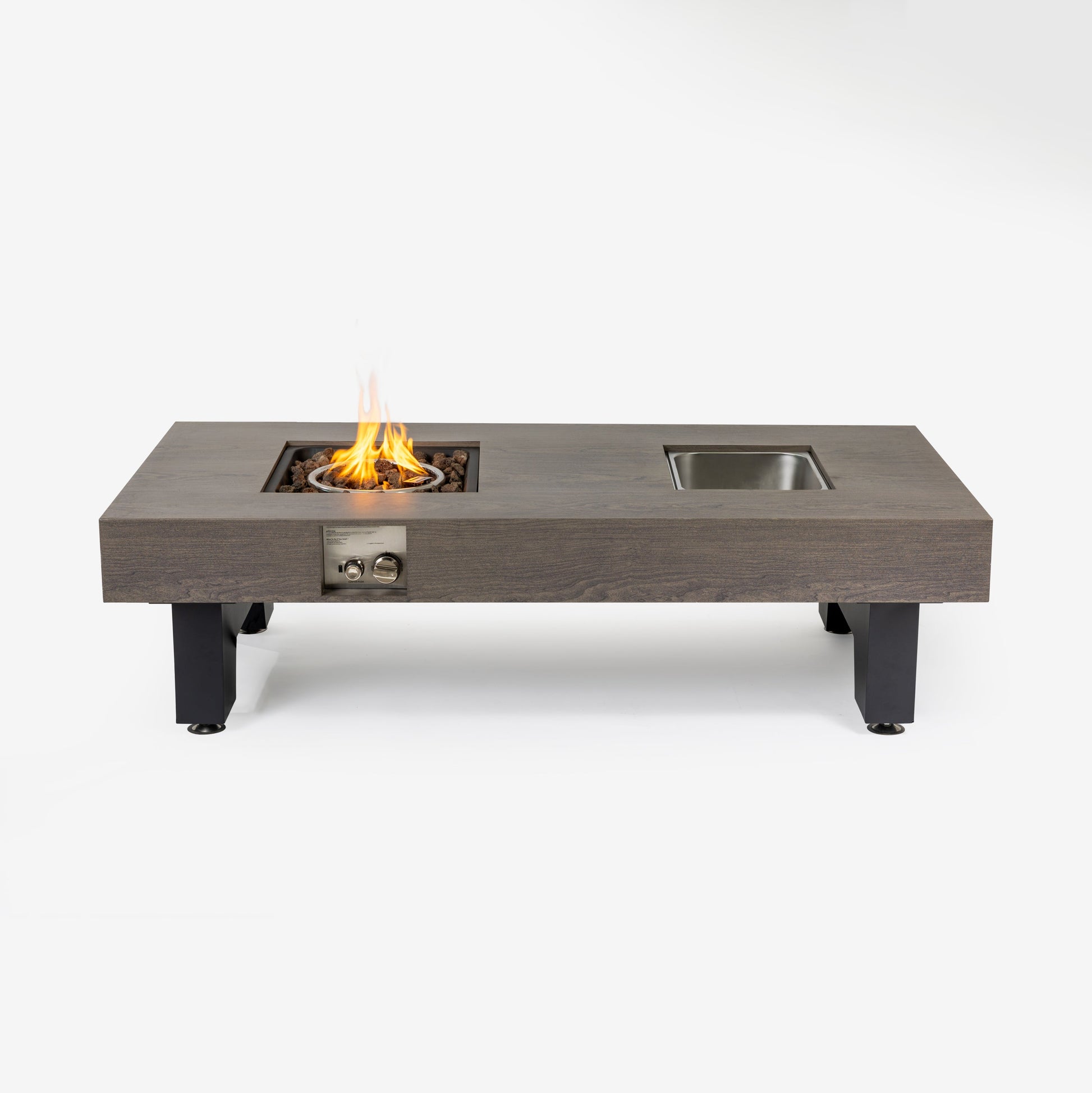 Dining & Tableware: 54_inch  Iron Fire Pit with Ice Bucket Design by Streamdale Furniture