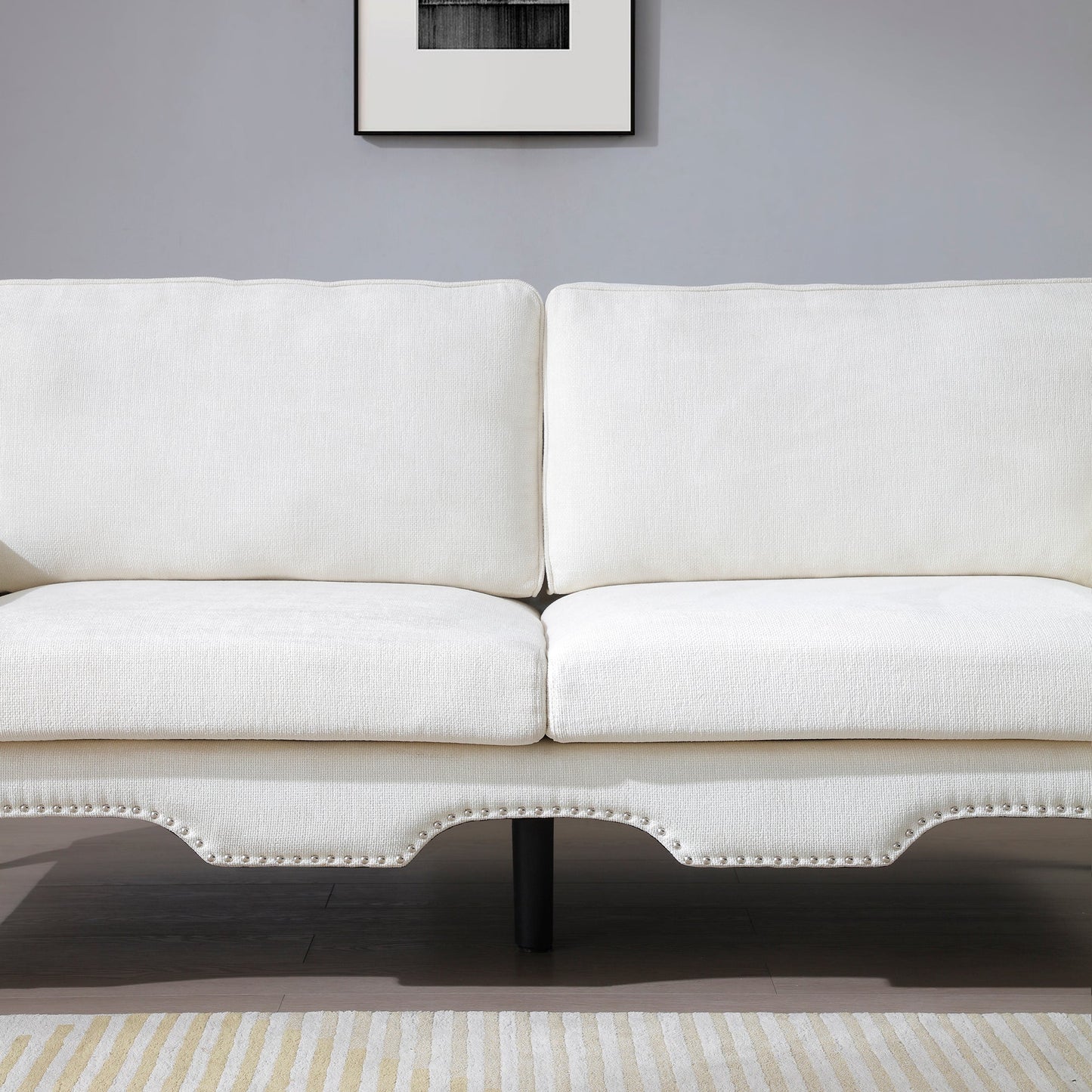 2 Piece Sectional Sofa Set with Movable Pillows, 5 Seat Convertible Couch Sets, Upholstered Sofa for Living Room Office, Bedroom & Apartment, Beige