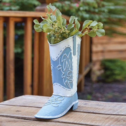 Garden & Outdoor: Decorative Country Cowgirl Boot in Metal by Vintage Shopper