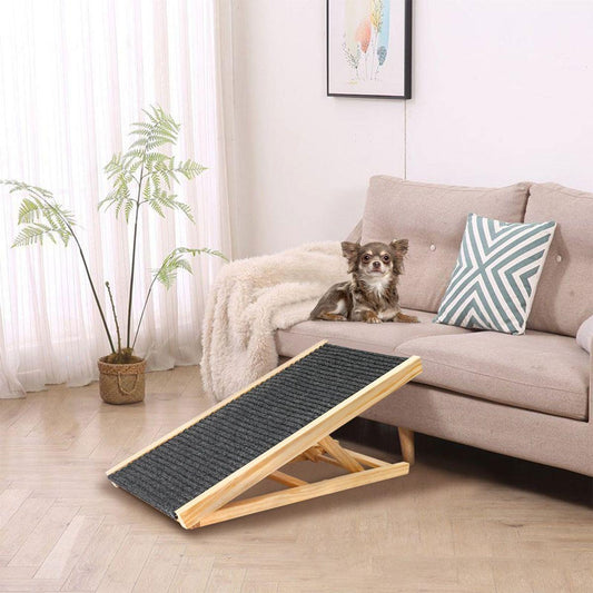 Area Rug: Dog Ramp for Bed, Extra Wide Excellent Traction, Pet Ramp for Small Large Dogs to Get on Couch Car, Non-Slip Rubber Surface, 17" Wide Hold up to 200lb, Adjustable, Foldable by Streamdale Furniture