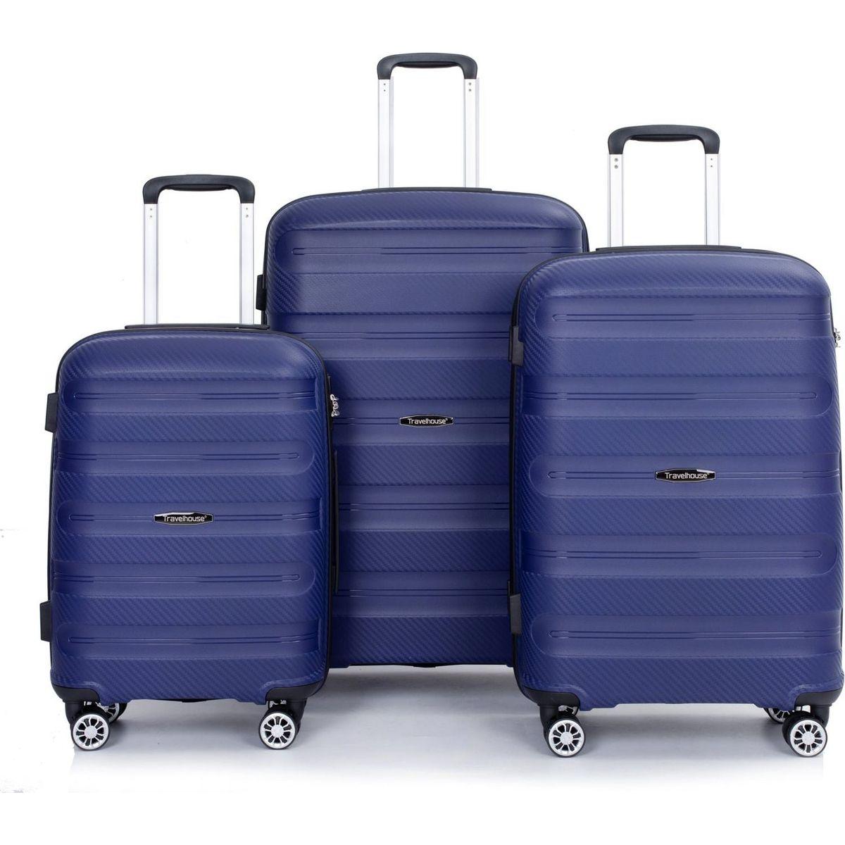 Kitchen Tools & Cookware: Hardshell Suitcase Spinner Wheels PP Luggage Sets Lightweight Durable Suitcase with TSA Lock,3-Piece Set (20/24/28), Navy by Streamdale Furniture