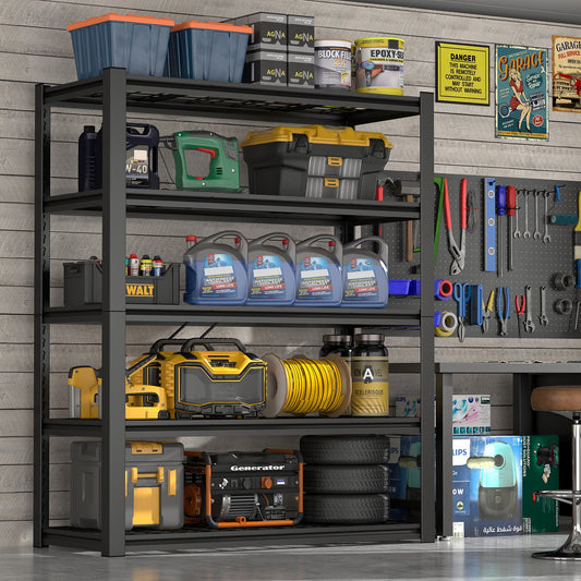 Kitchen Tools & Cookware: 47 Inches Wide Metal Storage Rack, Heavy-Duty Steel Moisture-Proof And Waterproof 5-Layer Adjustable Storage Shelving Unit. Designed For Warehouse Storage (food Pantries, Industrial Use). by Streamdale Furniture