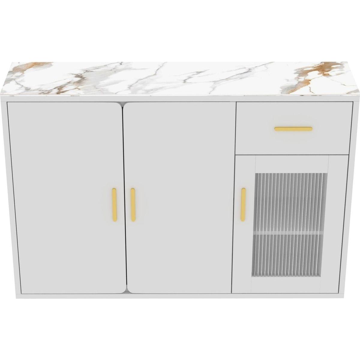 Wood Storage Cabinet, Modern Accent Buffet Cabinet, Free Standing Sideboard and Buffet Storage with Door Buffet Sideboard for Bedroom, Living Room, Kitchen or Hallway