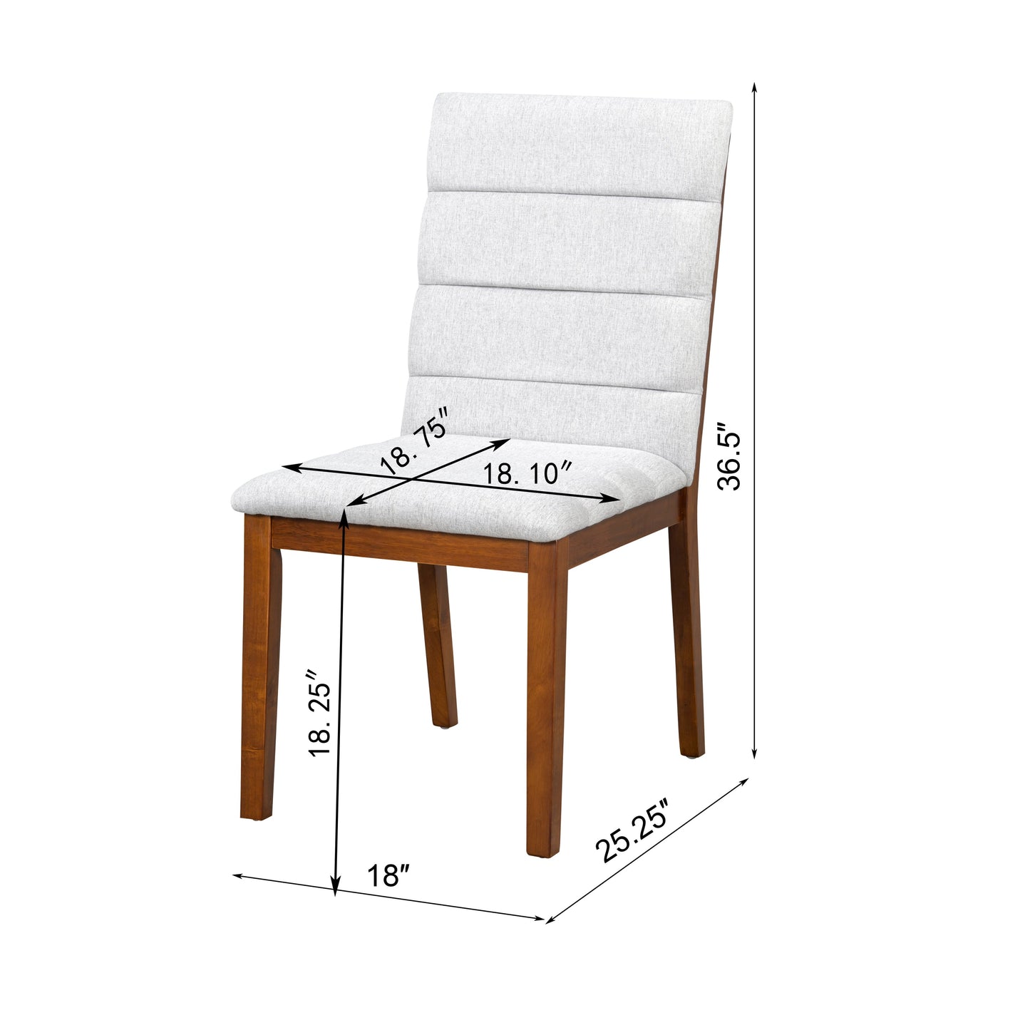 Walnut & Tufted Upholstery Modern Dining Chairs Set of 2 – Stylish Comfort for Every Space