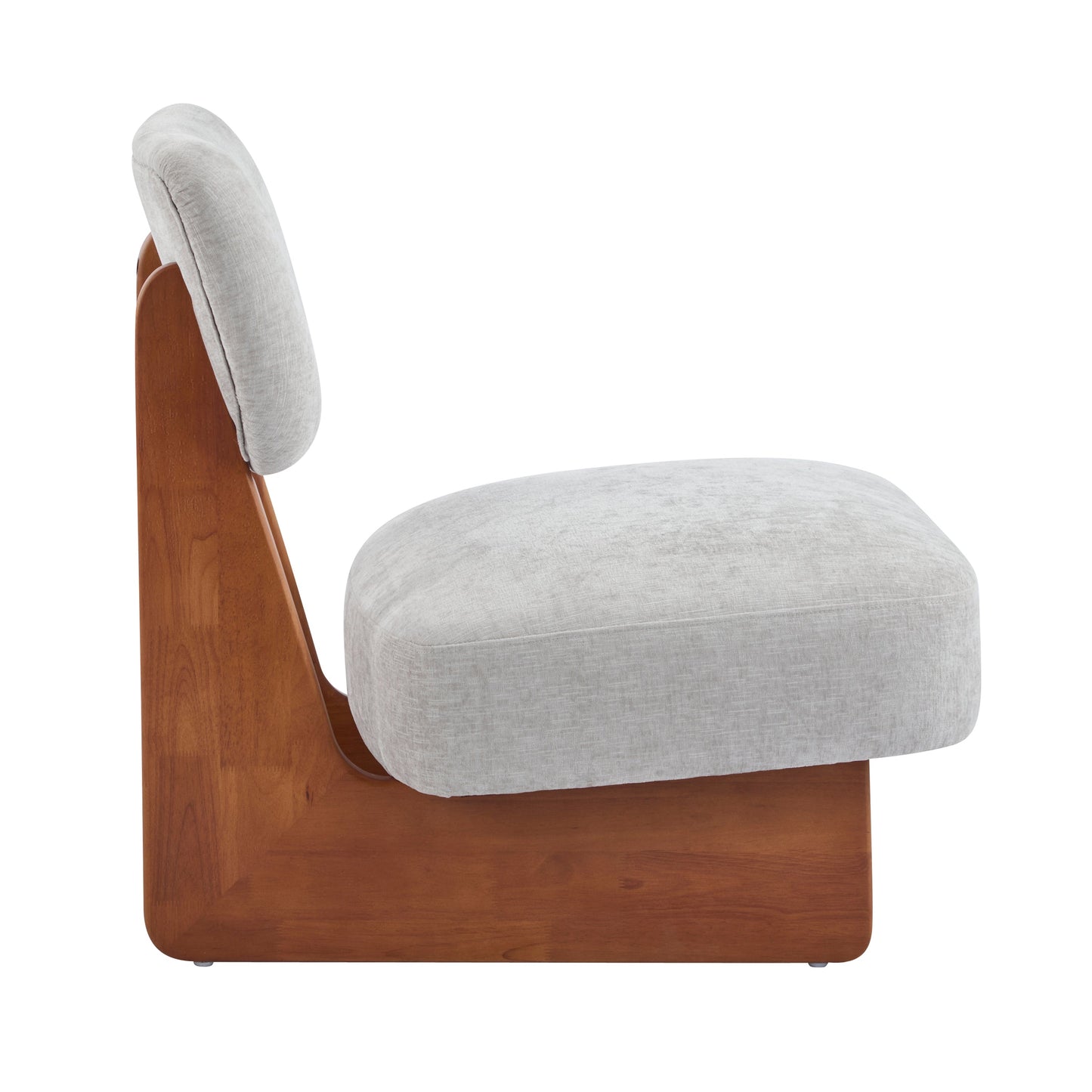 [Set of 2] Modern Lounge Chair with Polyester Upholstery, Sturdy Wood Base With Walnut Finish, Minimalist and Stylish Accent Seating for Living Room, Bedroom, or Office
