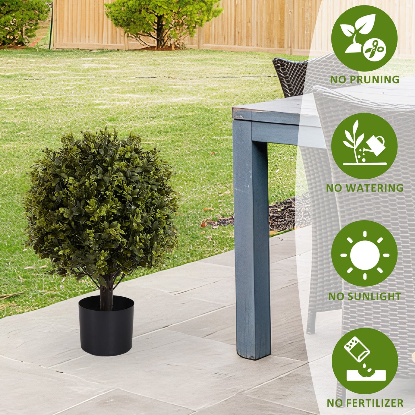 UV protection  Ball Topiary Tree for indoor outdoor Hot sales Artificial plants Greenery decoration in pot 55cm 2pcs/set