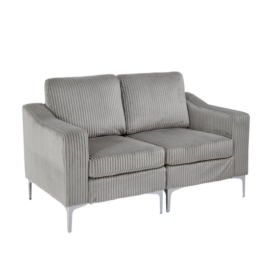 Bedroom Bedding & Decor: Modular Sectional Two-Seater Sofa , Corduroy Sectional Couch,Gray by Streamdale Furniture