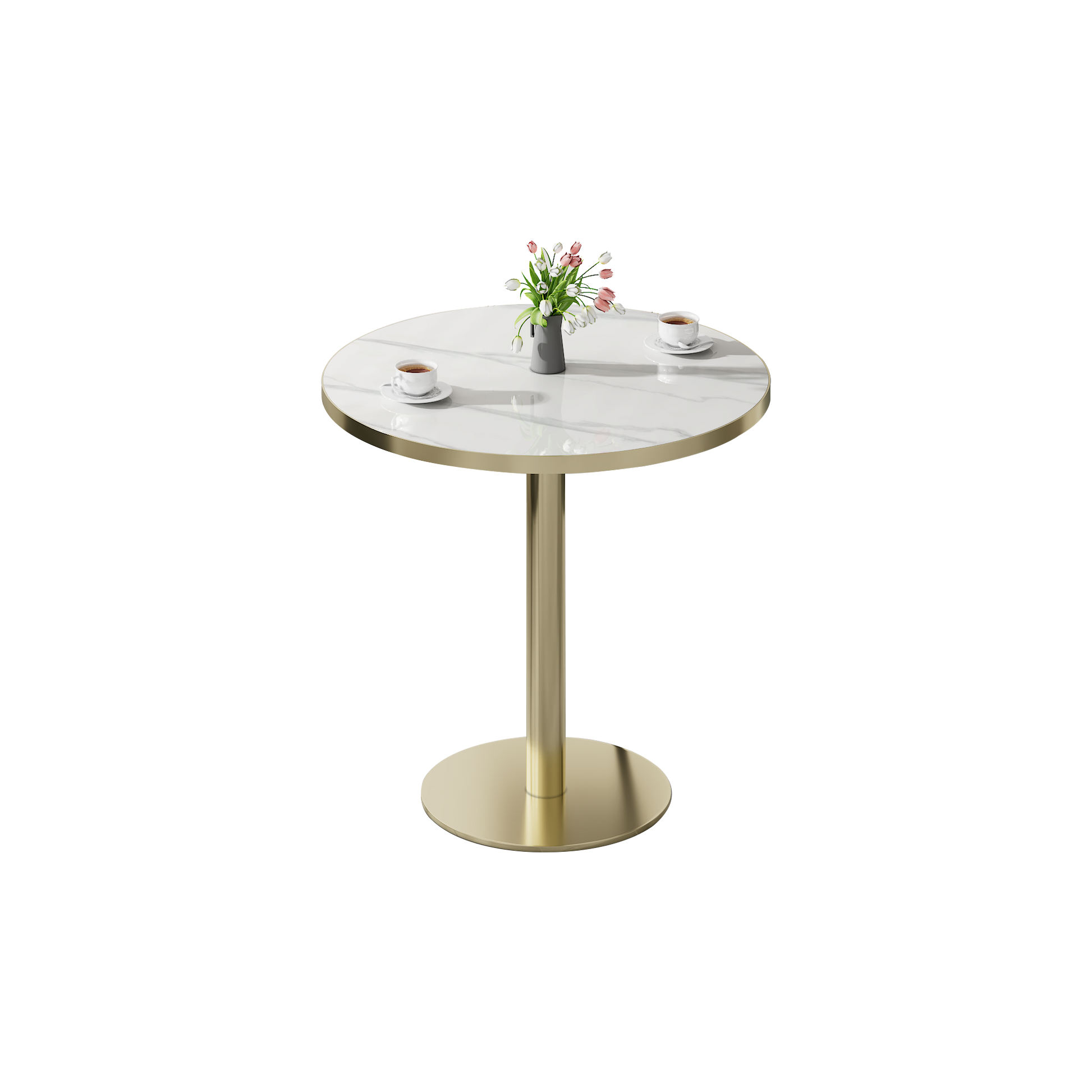 Home Office Accessories: Round Modern Dinning Table 31.5 inches Bistro Table Tulip Table with Faux Marble top,Easy Assemble,Sturdy Metal Frame Diameter by Streamdale Furniture