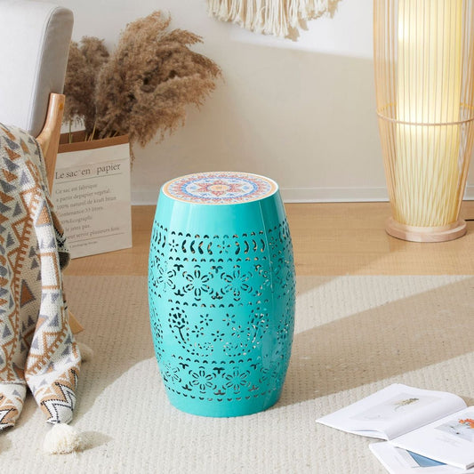 Kitchen Tools & Cookware: RUBY 12" SIDE TABLE - TEAL by Streamdale Furniture