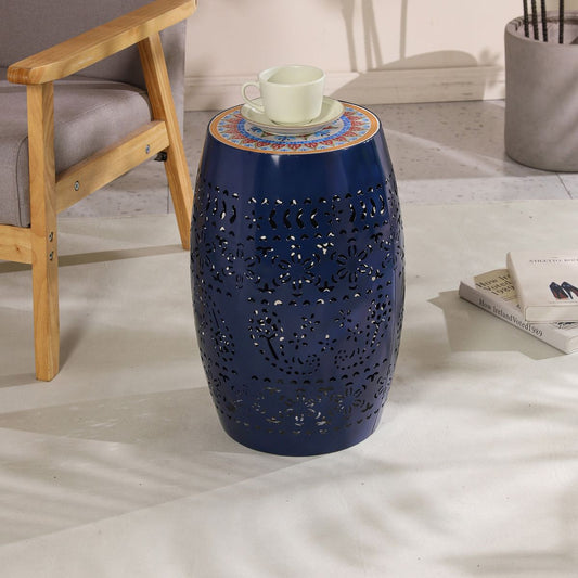 Garden & Outdoor: RUBY 12' SIDE TABLE - DARK BLUE by Streamdale Furniture