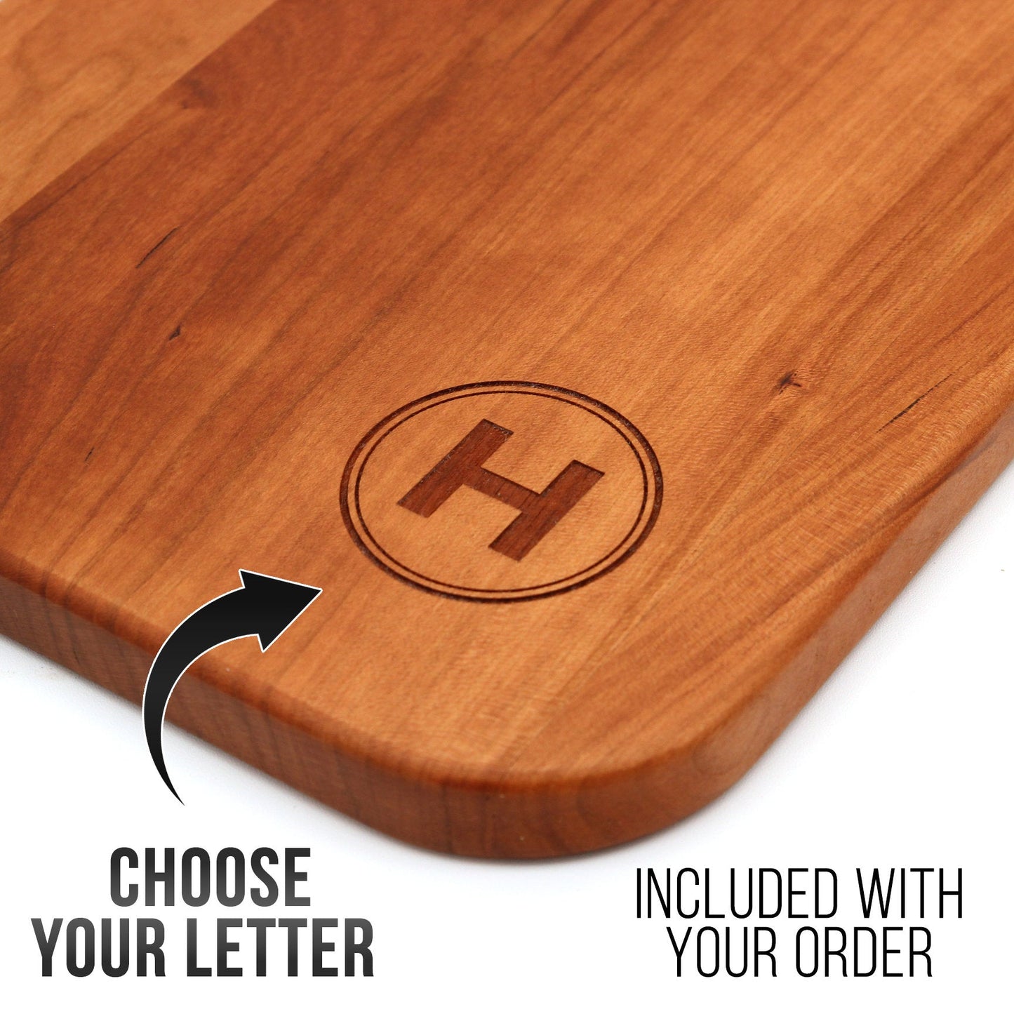 Personalized Last Name Letter Charcuterie Board, Monogram Cherry Wood Paddle Board, Mother’s Day Gift, Wedding Gift, Made in The USA