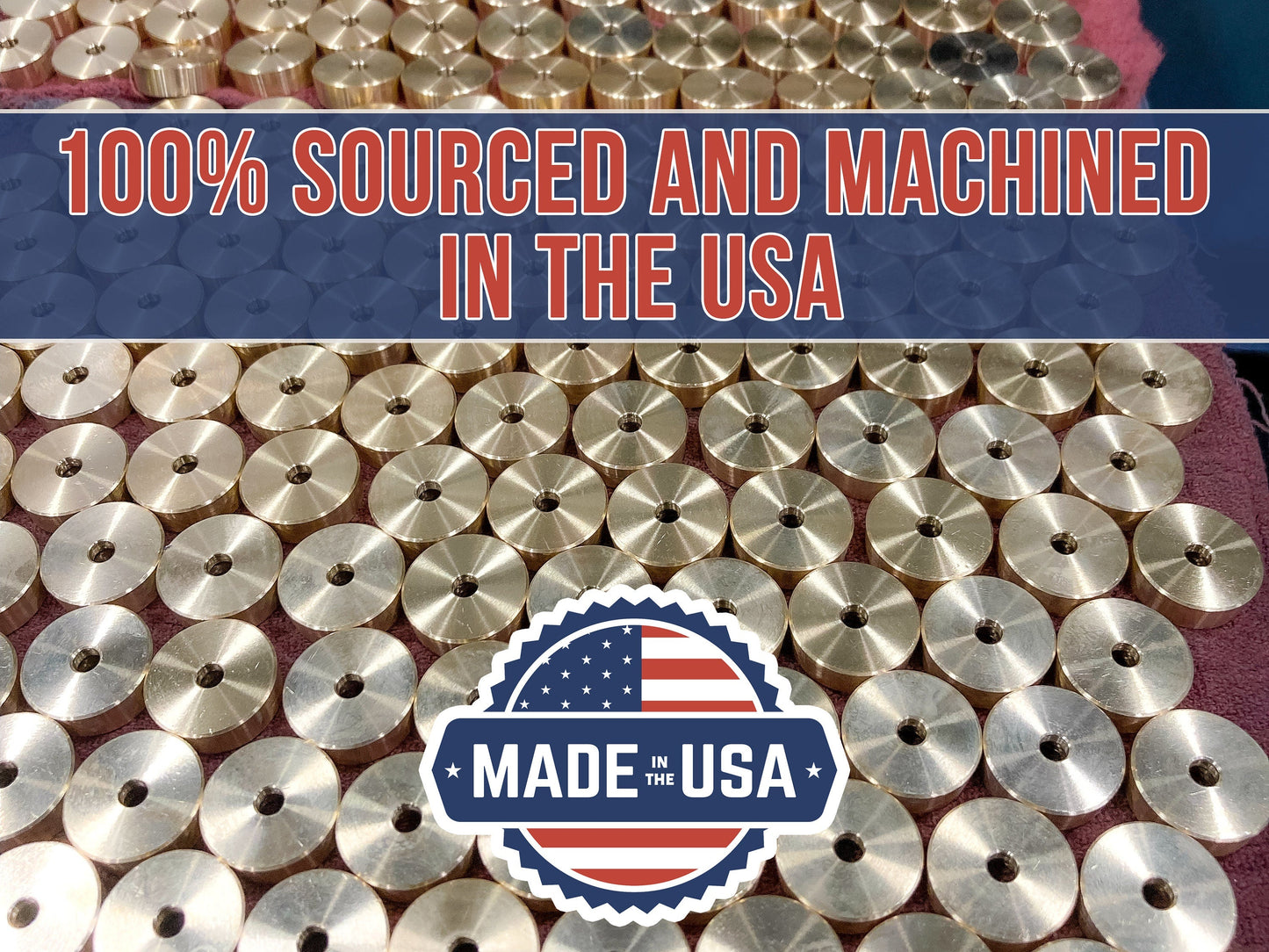 Premium Brass Cutting Board Feet - Set of 4, Includes Non-Slip Pads, and Phillips Screws. 1" Diameter Brass Hardware. 100% Made in the USA