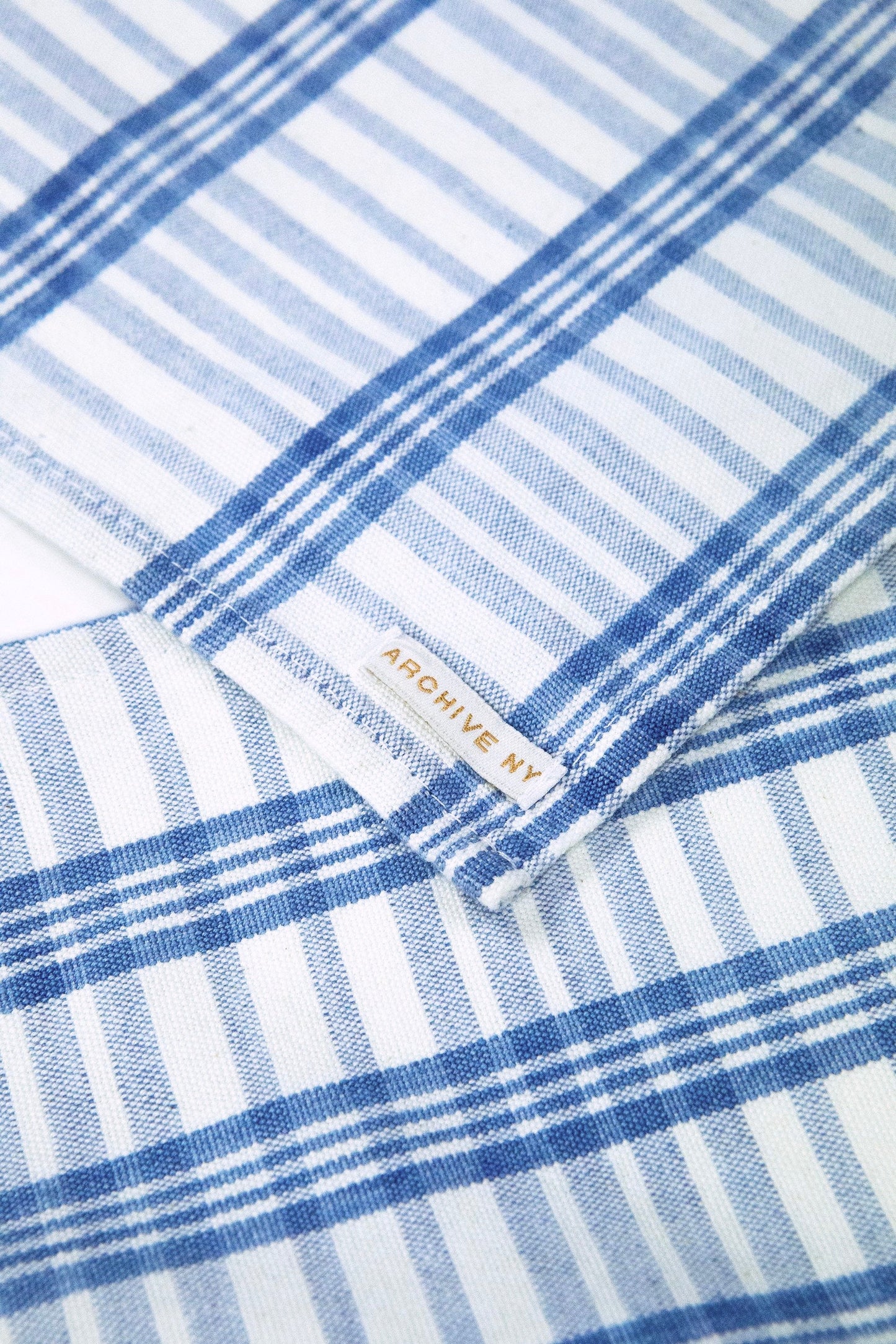 Backordered: Coco Plaid Placemat in Natural Indigo