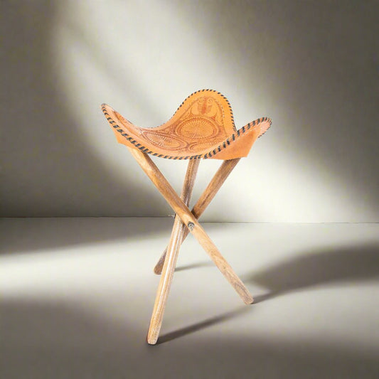 Home & Living: Caballero | Hand-tooled Leather Picnic Stool by Bati
