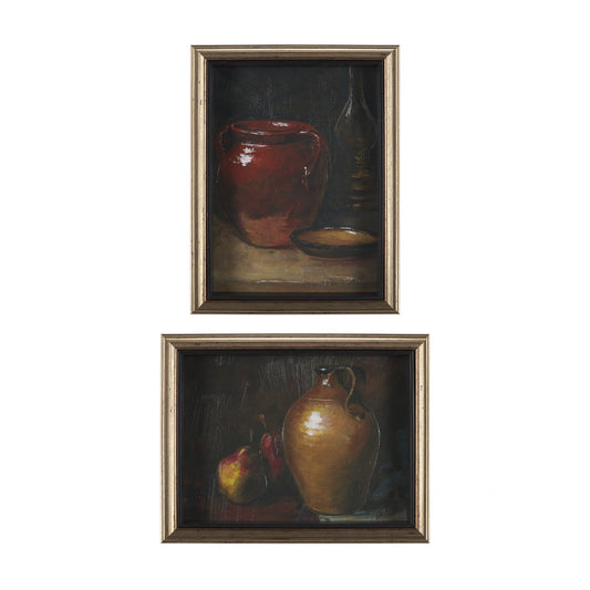 Vintage Crocks with Hand Embellished Framed Art Print